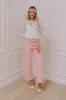 The Chloe Midrise Wide Leg Jean in Pink sold by Impressions