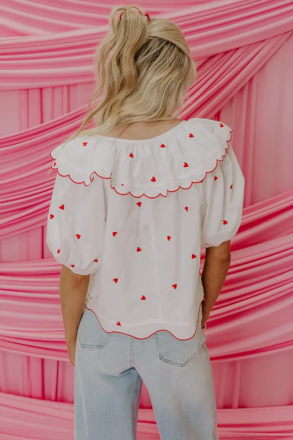 Candy Hearts Embroidered Top in White sold by Impressions product image thumbnail 5