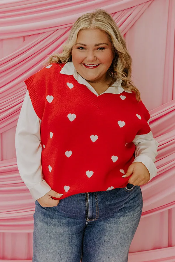 Hugs And Kisses Vest Top in Red Curves sold by Impressions product image thumbnail 3
