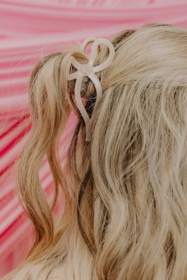 Coquette Cutie Bow Hair Claw Clip in Champagne sold by Impressions