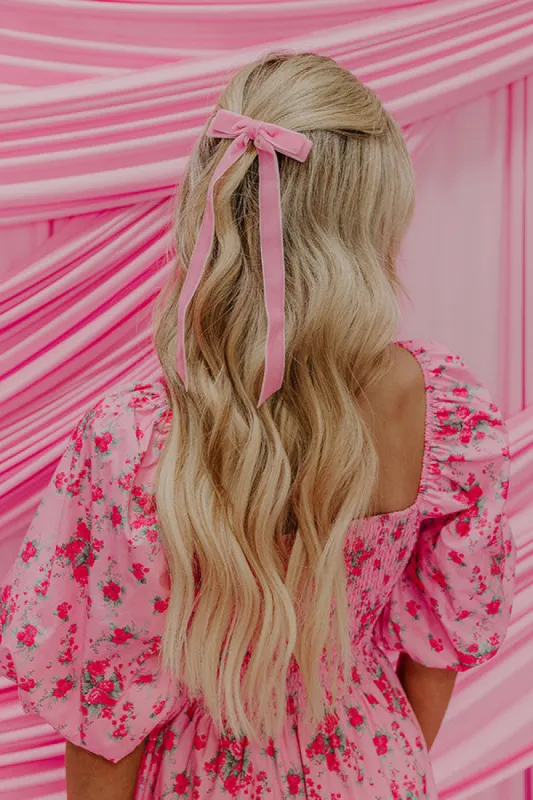 Cue The Charm Velvet Bow Hair Clip sold by Impressions