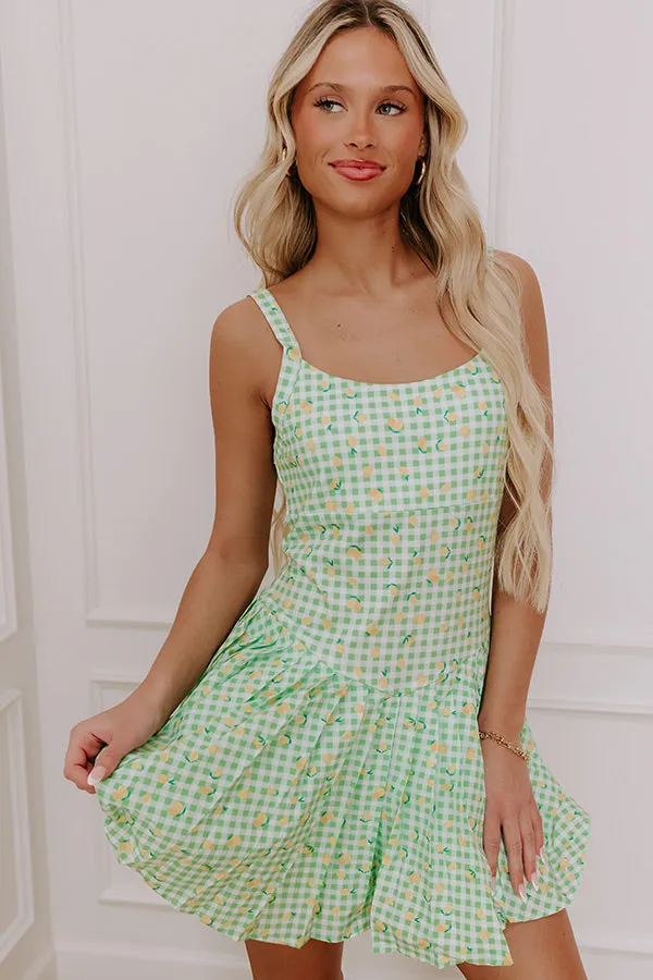 French Market Stroll Athleisure Mini Dress in Lime sold by Impressions
