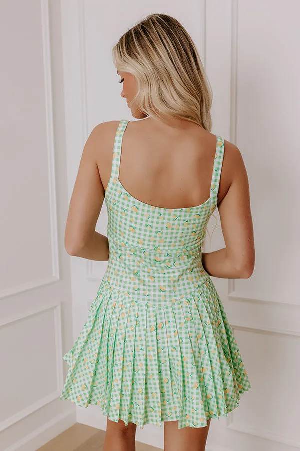 French Market Stroll Athleisure Mini Dress in Lime sold by Impressions product image thumbnail 5