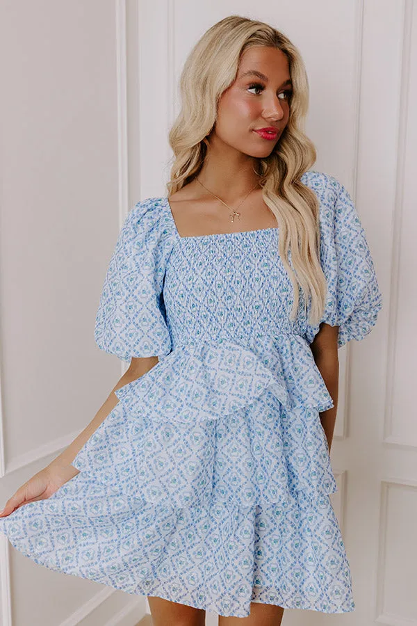 Affectionate Allure Tiered Mini Dress in Sky Blue sold by Impressions product image thumbnail 5