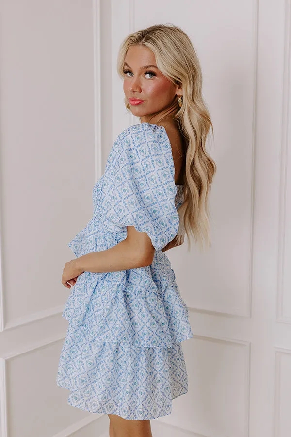Affectionate Allure Tiered Mini Dress in Sky Blue sold by Impressions product image thumbnail 3