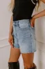 JUST USA Joy High Waist Shorts in Medium Wash sold by Impressions