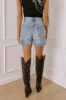 JUST USA Joy High Waist Shorts in Medium Wash sold by Impressions