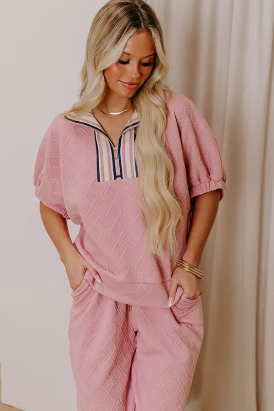 First Class Flight Knit Top in Pink sold by Impressions