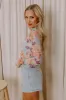Paris Dreaming Floral Mesh Top in Sky Blue sold by Impressions