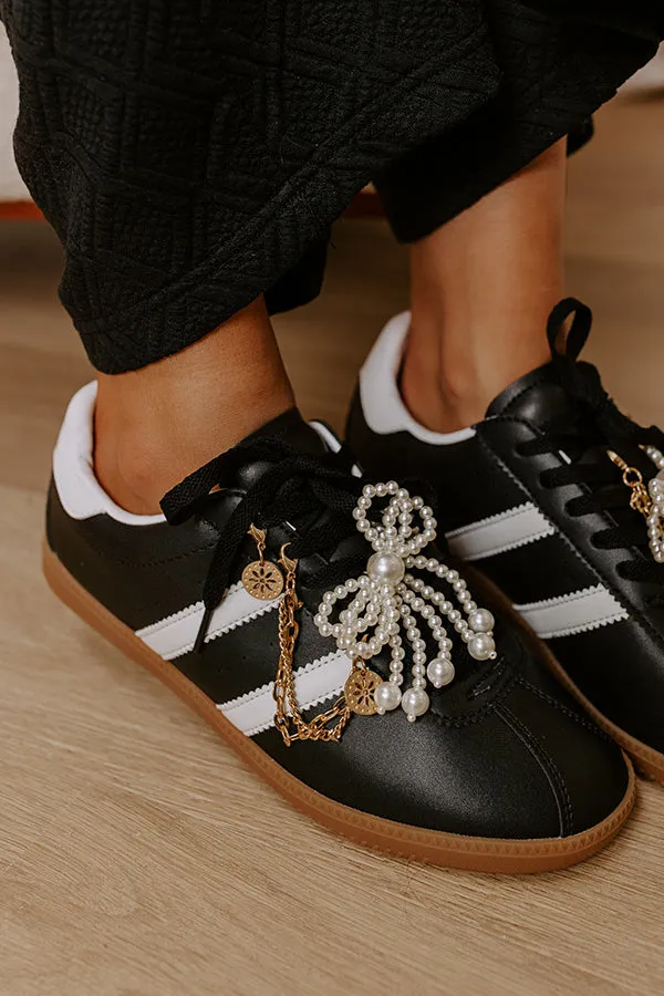 The Kimber Faux Leather Charm Sneakers in Black sold by Impressions product image thumbnail 4