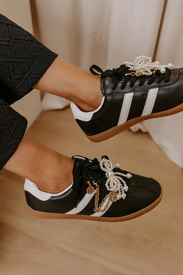 The Kimber Faux Leather Charm Sneakers in Black sold by Impressions product image thumbnail 3