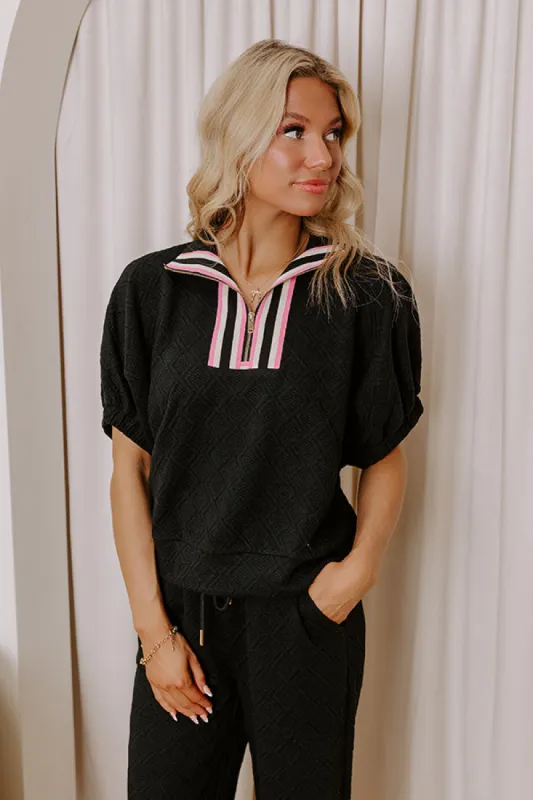 First Class Flight Knit Top in Black sold by Impressions