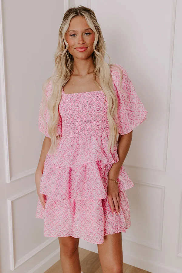 Affectionate Allure Tiered Mini Dress in Pink sold by Impressions product image thumbnail 5