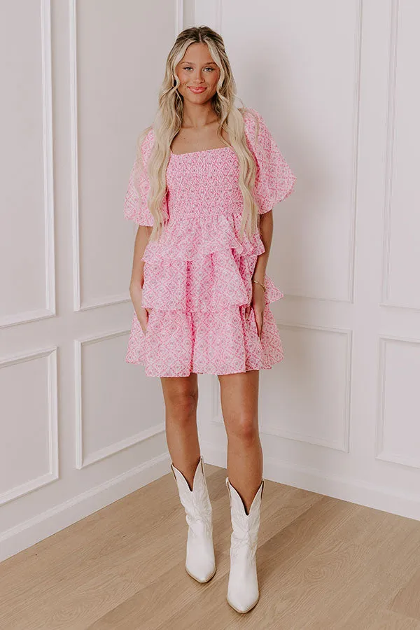 Affectionate Allure Tiered Mini Dress in Pink sold by Impressions product image thumbnail 2