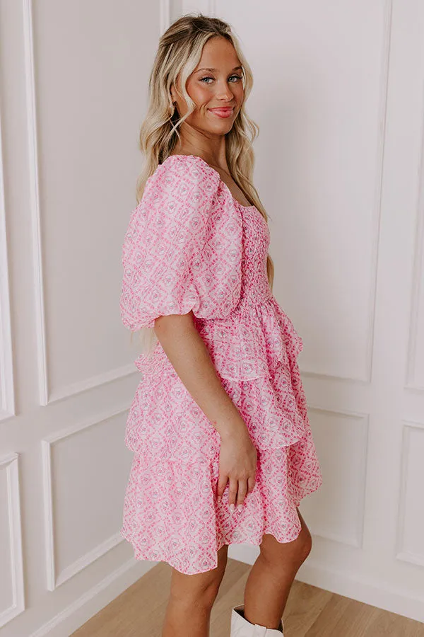 Affectionate Allure Tiered Mini Dress in Pink sold by Impressions product image thumbnail 3