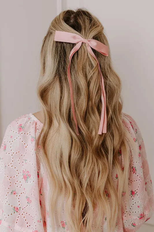 Darling Smile Bow Hair Clip in Pink sold by Impressions