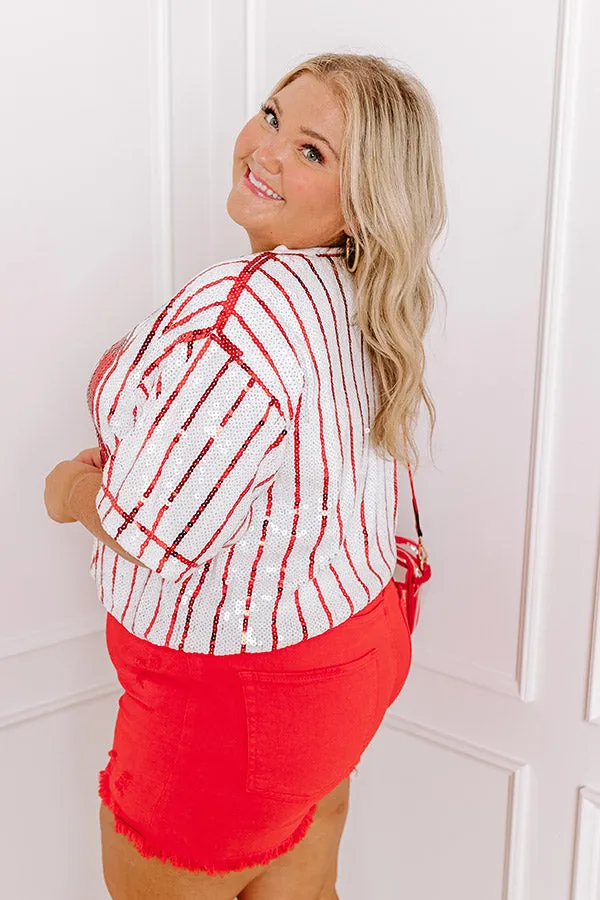 Spirit Squad Sequin Top in Red Curves sold by Impressions product image thumbnail 4