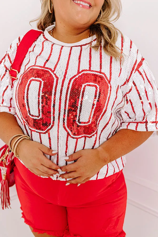 Spirit Squad Sequin Top in Red Curves sold by Impressions product image thumbnail 5