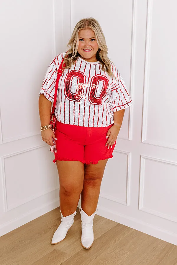 Spirit Squad Sequin Top in Red Curves sold by Impressions product image thumbnail 2