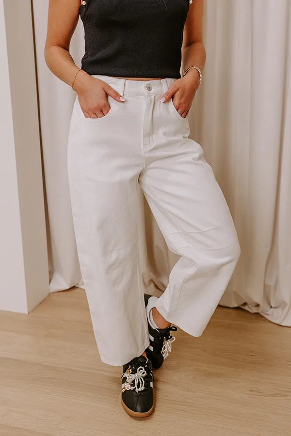 The Cristy High Waist Wide Leg Jean in Ivory sold by Impressions