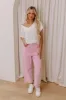 The Cristy High Waist Wide Leg Jean in Pink sold by Impressions