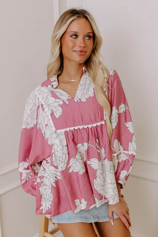 Always In Style Floral Top in Blush sold by Impressions