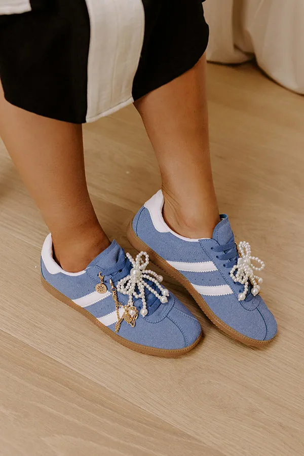 The Kimber Faux Suede Charm Sneakers in Airy Blue sold by Impressions product image thumbnail 3