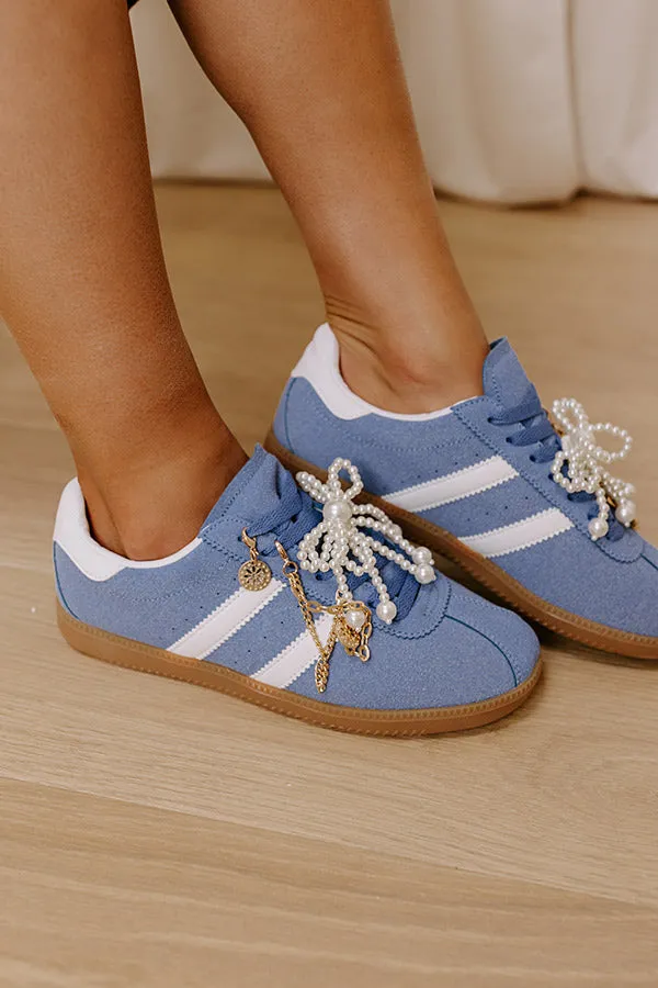 The Kimber Faux Suede Charm Sneakers in Airy Blue sold by Impressions product image thumbnail 4