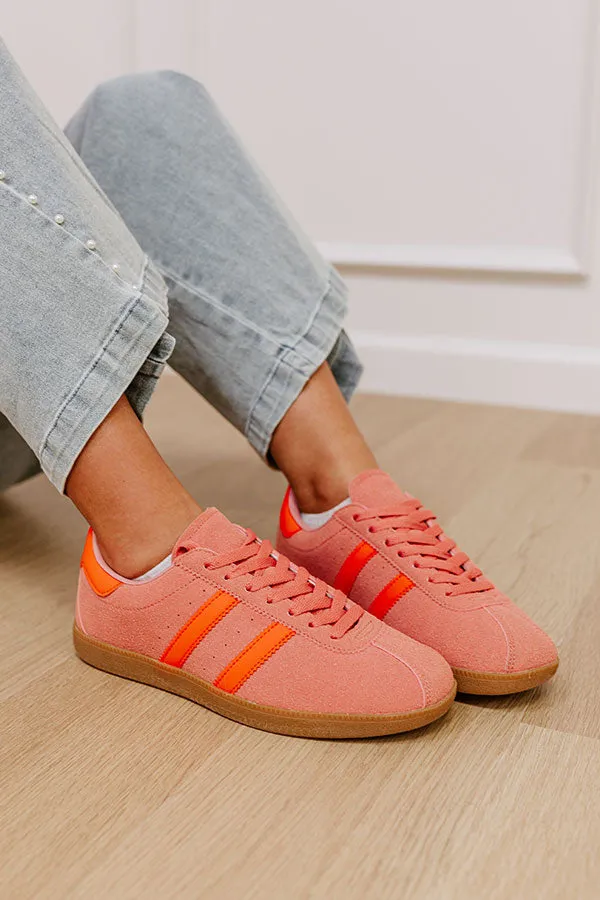 The Sutton Faux Suede Sneaker in Pink sold by Impressions
