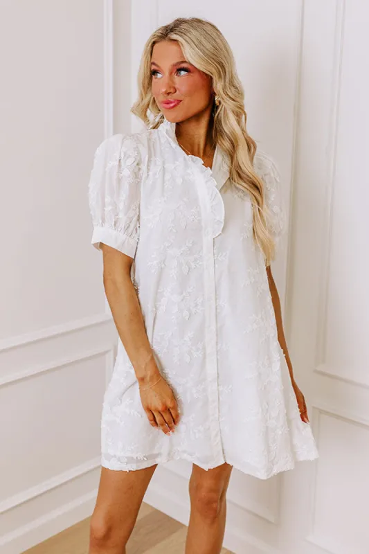 Sunday Brunch Embroidered Mini Dress in White sold by Impressions