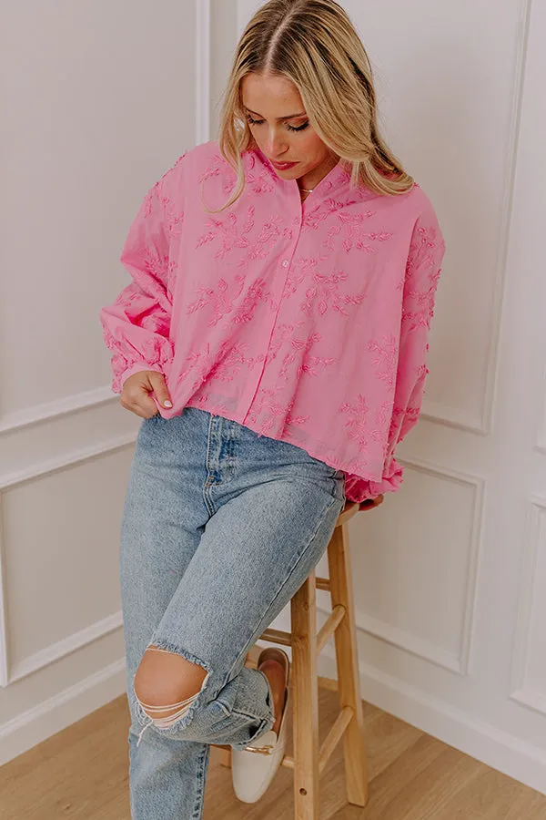 Lost In Love Embroidered Button Up in Pink sold by Impressions product image thumbnail 3