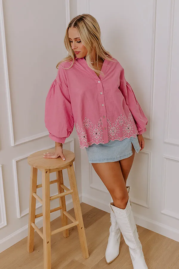 Kind Gesture Eyelet Top in Blush sold by Impressions