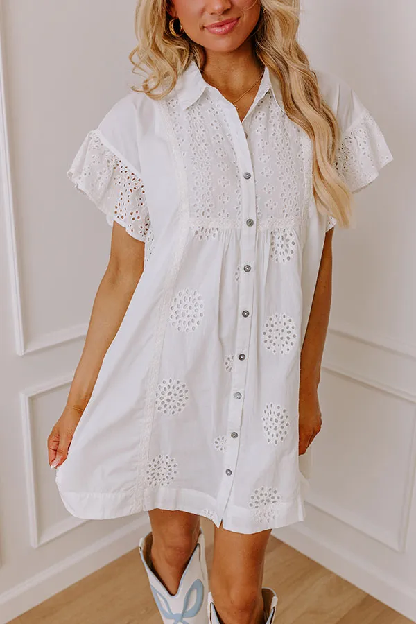 Brunch Ready Eyelet Mini Dress in White sold by Impressions product image thumbnail 3