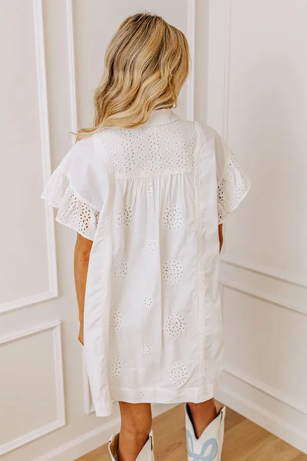 Brunch Ready Eyelet Mini Dress in White sold by Impressions product image thumbnail 5