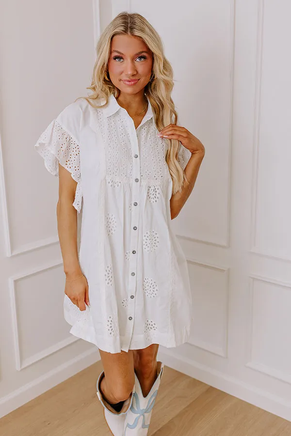 Brunch Ready Eyelet Mini Dress in White sold by Impressions product image thumbnail 2