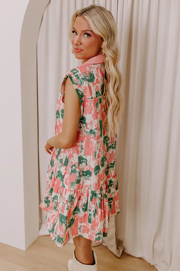 Artistic Flow Button Down Mini Dress in Green sold by Impressions product image thumbnail 4