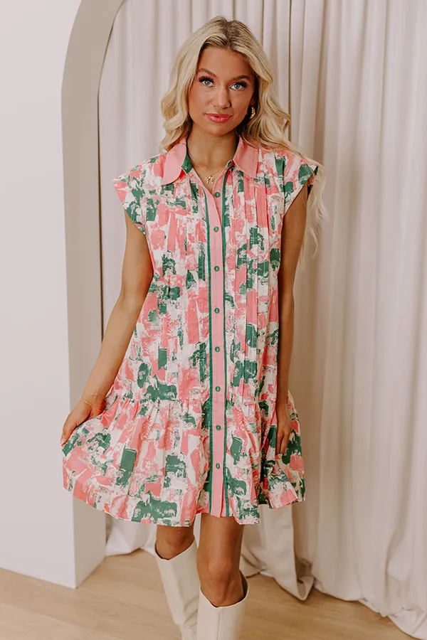 Artistic Flow Button Down Mini Dress in Green sold by Impressions product image thumbnail 2