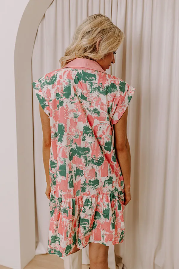 Artistic Flow Button Down Mini Dress in Green sold by Impressions product image thumbnail 5