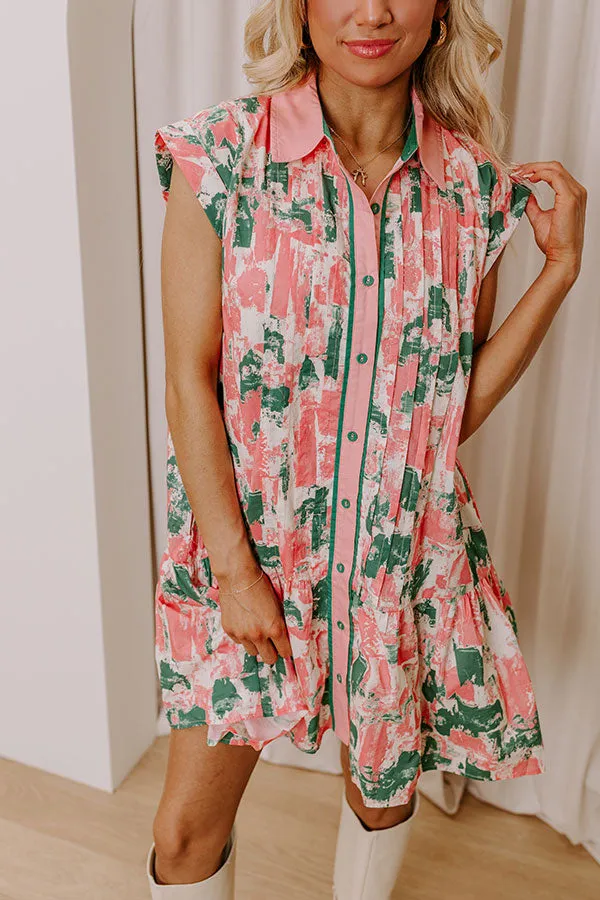 Artistic Flow Button Down Mini Dress in Green sold by Impressions product image thumbnail 3