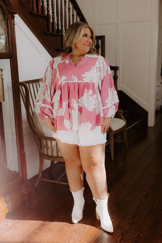 Always In Style Floral Top in Blush Curves sold by Impressions