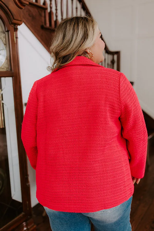 Boho Chic Crochet Blazer in Raspberry Curves sold by Impressions product image thumbnail 5