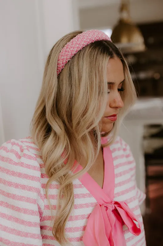 Full Of Love Tweed Headband in Pink sold by Impressions