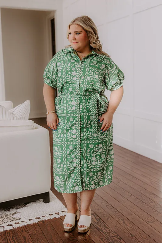 Patio Brunch Floral Midi Dress Curves sold by Impressions