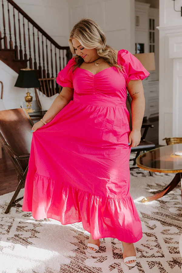 Sweet Serendipity Maxi Dress in Hot Pink Curves sold by Impressions