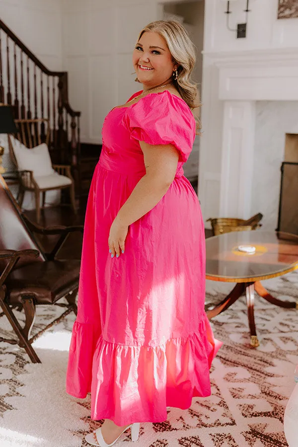 Sweet Serendipity Maxi Dress in Hot Pink Curves sold by Impressions product image thumbnail 5