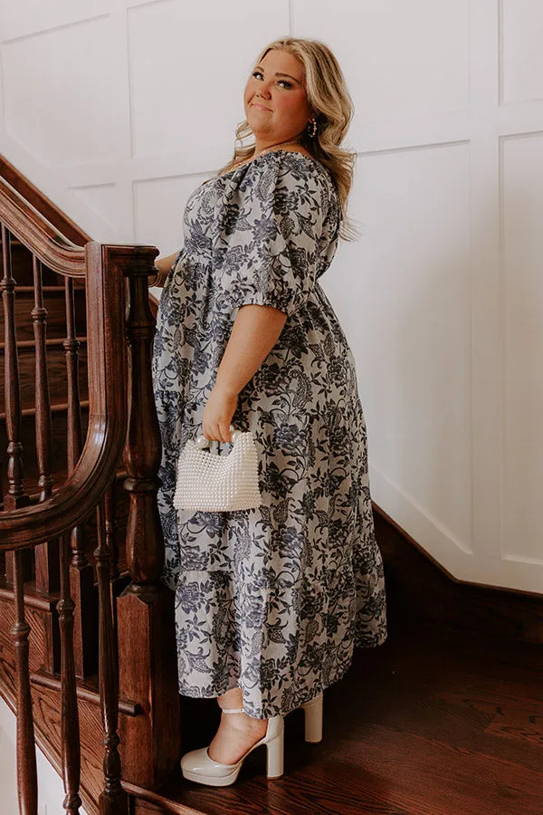 Wisteria Wonder Floral Jacquard Midi Dress Curves sold by Impressions product image thumbnail 3