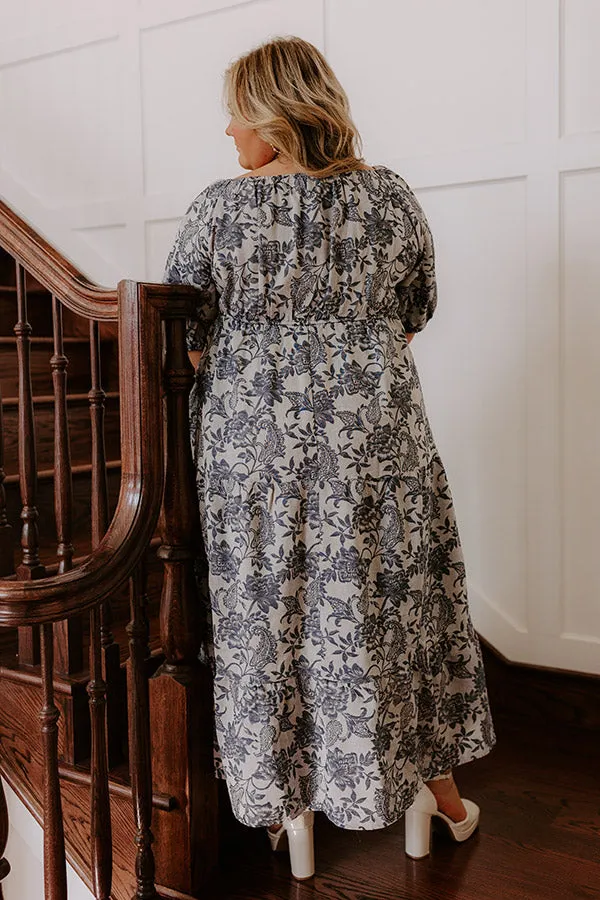 Wisteria Wonder Floral Jacquard Midi Dress Curves sold by Impressions product image thumbnail 5