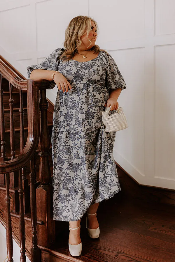 Wisteria Wonder Floral Jacquard Midi Dress Curves sold by Impressions product image thumbnail 2