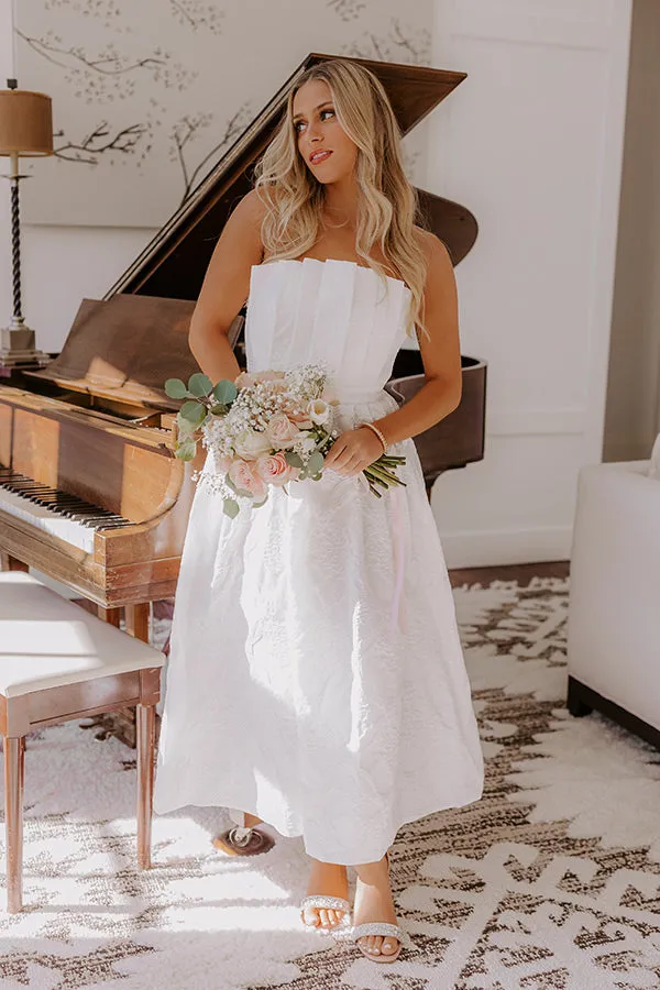 Night At The Gala Jacquard Midi in White sold by Impressions