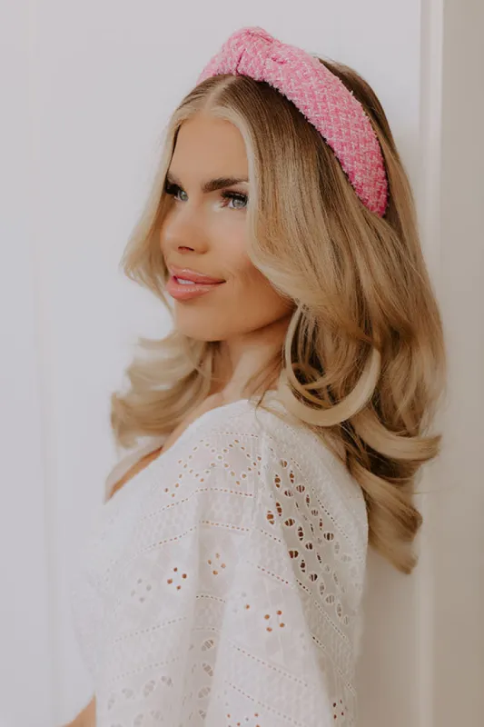 Chic Lifestyle Tweed Headband in Pink sold by Impressions